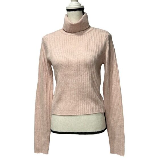 BP. Rib Crop Turtleneck Sweater in Pink Crystal, Sz. L - Picture 12 of 14